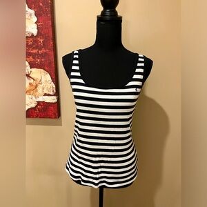 Ralph Lauren Black & White Stripe Scoop Neck Tank, size M